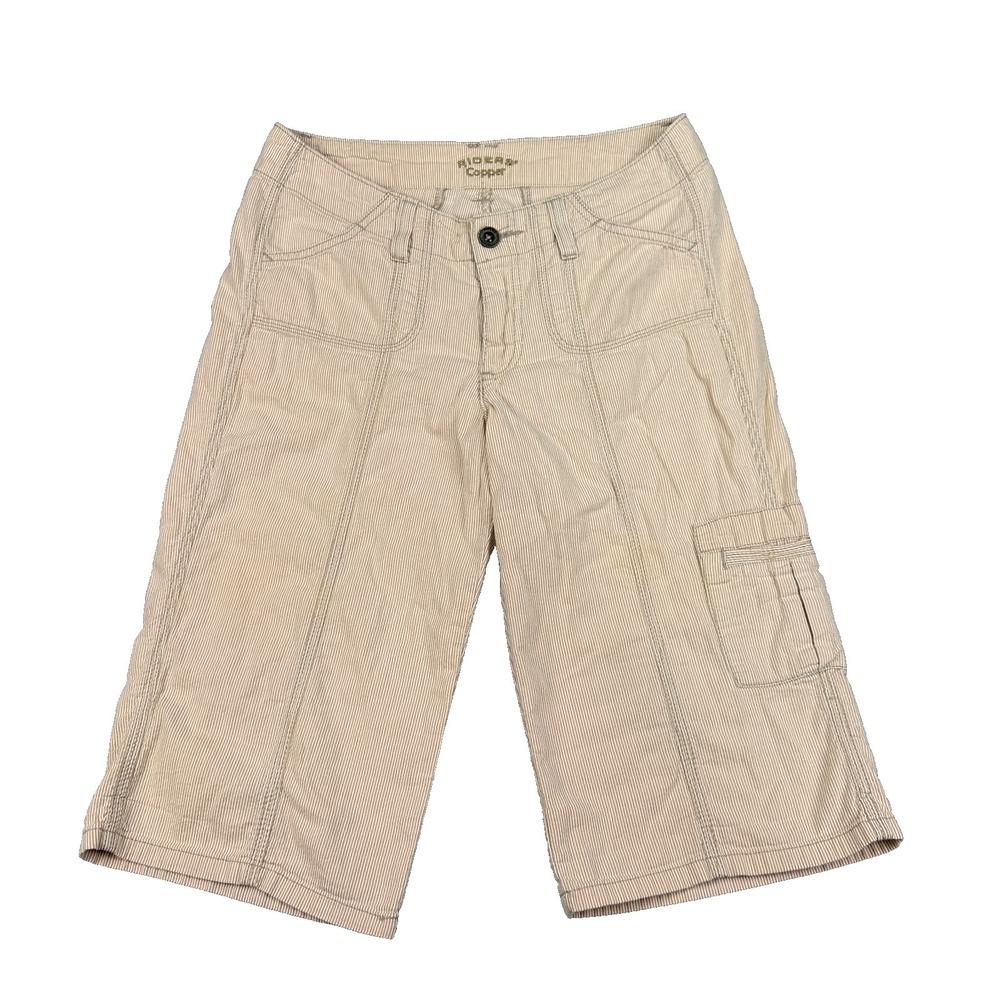 Riders Copper‎ Capri Pants Womens Size 5 Striped Mid Rise Patch Pockets